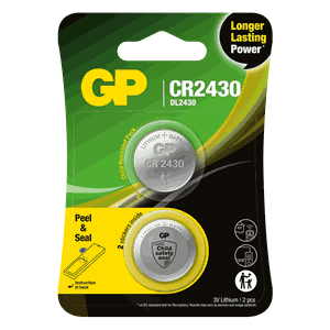 GP Litium Cell, CR2430, Safety seal, 2-pakk