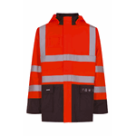 Flamskyddad Hi-Vis regnjakke Hi-Vis Röd/Marin S