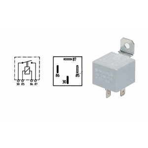 LYSRELE, 12V/30A, 4-STIKK