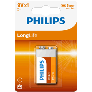 BATTERI 9V/6LF22 1-PLONGLIFE PHILIPS