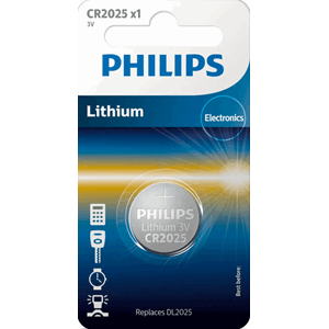 PHILLIPS BATTERI KNAPP CR2025
