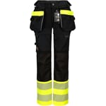 HIVIS STRETCHBUKSE DAME SVART/GUL KL. 1 STR.48