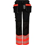 HIVIS STRETCHBUKSE DAME SVART/RØD KL. 1 STR.36