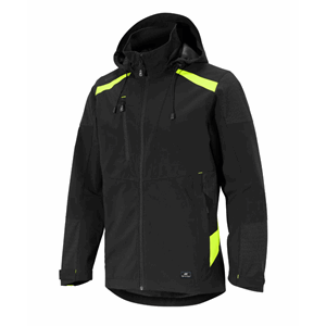 JAKKE SOFTSHELL SVART/GUL 2XL