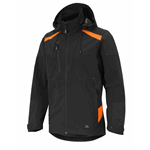 JAKKE SOFTSHELL SVART/ORANGE S