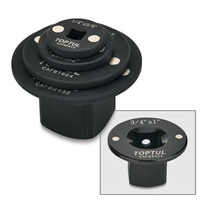 TOPTUL Skiveovergang 4 deler sort 1/4- 1" Piper