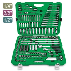 TOPTUL VERKTØYKOFFERT 1/4" - 3/8" - 1/2" 163 DELER