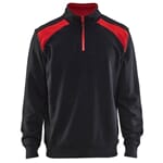 College, 2-farget halv glidelås Svart/Rød XL