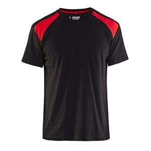 T-skjorte tofarget Svart/ Rød XL