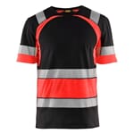 T-skjorte Varsel Svart/Varselrød 4XL