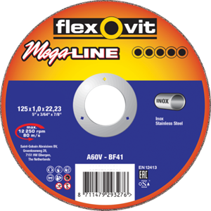 FLX A60V 125x1x22,23 T41-KUTTSKIVE MEGA-LINE INOX