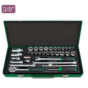 3/8" PIPENØKKELSETT 33 DELER MM/TOMME